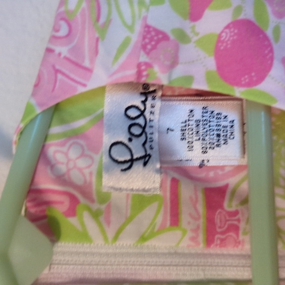 Lilly Pulitzer Fruit and Flowers Print Cotton Shift Dress Girls Size 7 - Picture 2 of 4